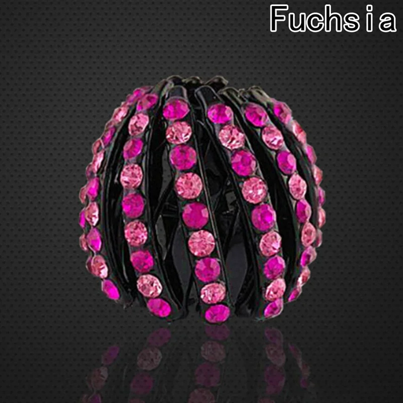 RH New Style Crystal Color Bird Nest Ponytail Holder Fair Crab Claw Clip Hairpin Rhinestone For Women Girls Headwear - Цвет: RH