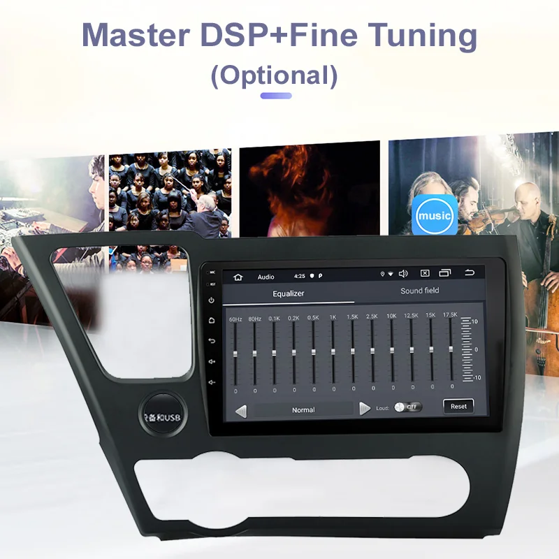 FUNROVER android 9 0 2.5D + IPS автомобильный Радио мультимедийный плеер для Honda Civic Saloon 2013 2016 dvd
