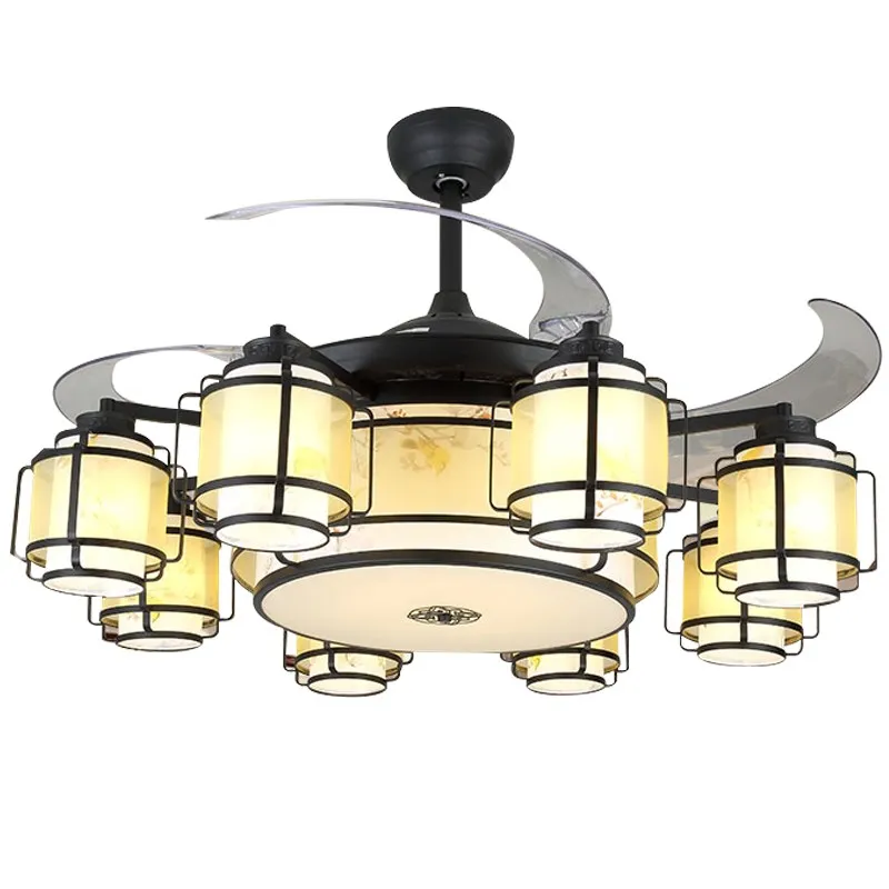 Современные потолочные светильники OUFULA с невидимым вентилятором и пультом