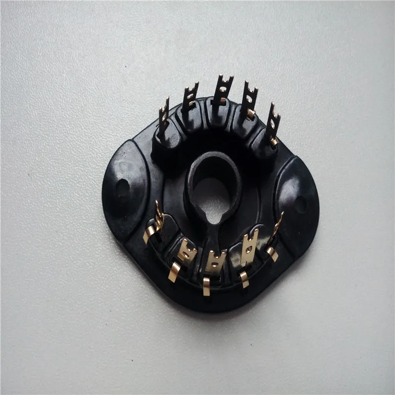 Bakelite tube socket BLACK TUS-Y10 TUS-Y10-G seat silver foot PCB for EL156 EF12 amplifier | Обустройство дома
