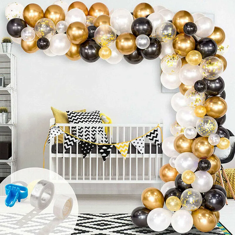 

120Pcs Balloon Garland Kit Arch & 1set 50Th Birthday Party Decor Kit Happy Birthday Balloon Banner Number "50" Balloons