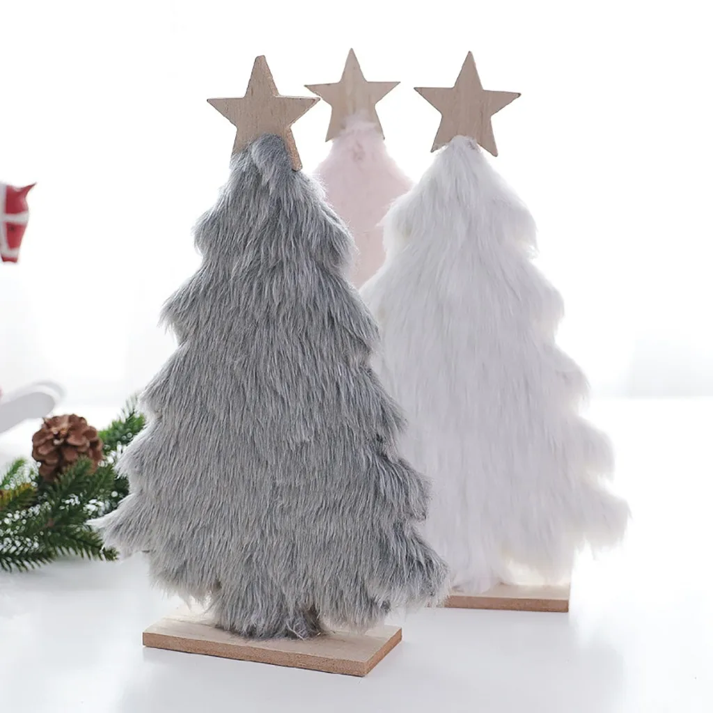 Деревянная Мини Рождественская елка настольные украшения декор для