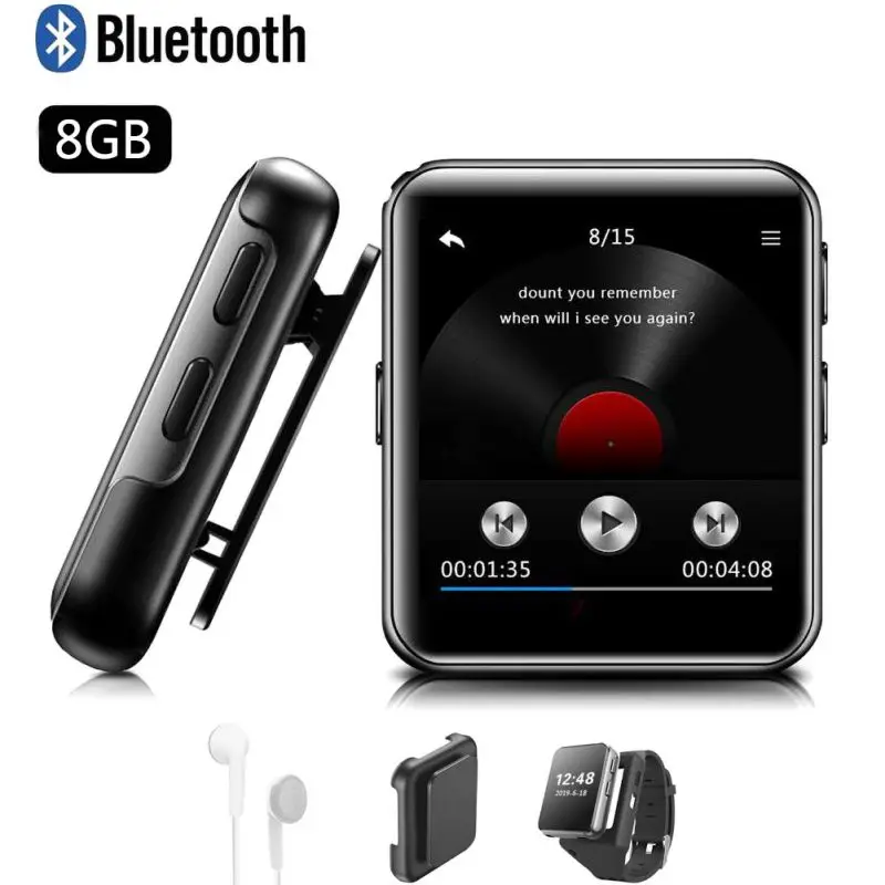 K1 Bluetooth MP3-плеер с 1 54 дюймовым сенсорным экраном портативный MP3 музыкальный плеер