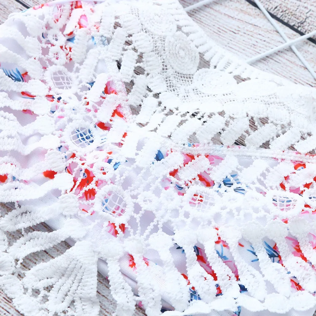 Купальник танкини для девочек с цветочным принтом комплект из двух предметов