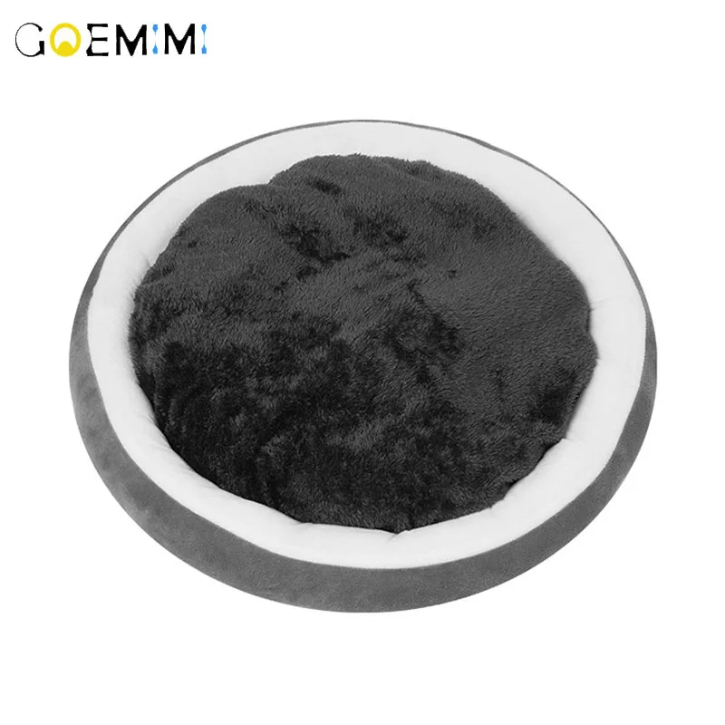 Короткая плюшевая кровать для кошек домик маленького размера подстилка домашних