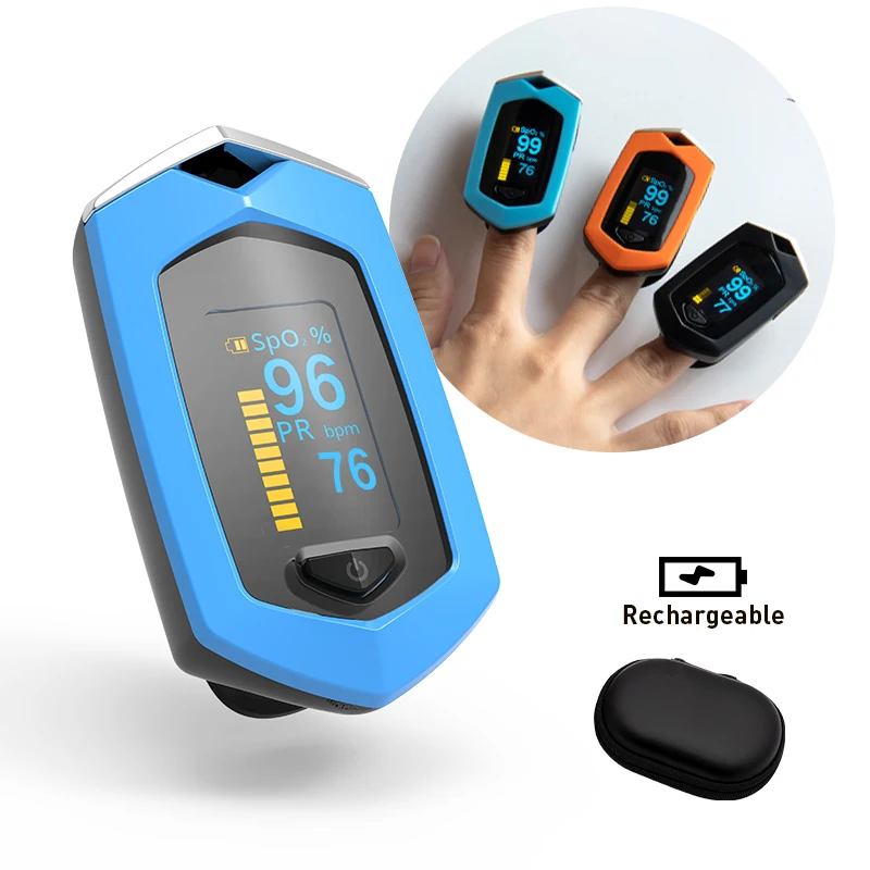 BOXYM Medical Rechargeable Finger Pulse Oximeter Digital Oximetro De Dedo SpO2 PR OLED CE Pulsioximetro Heart Rate Monitor