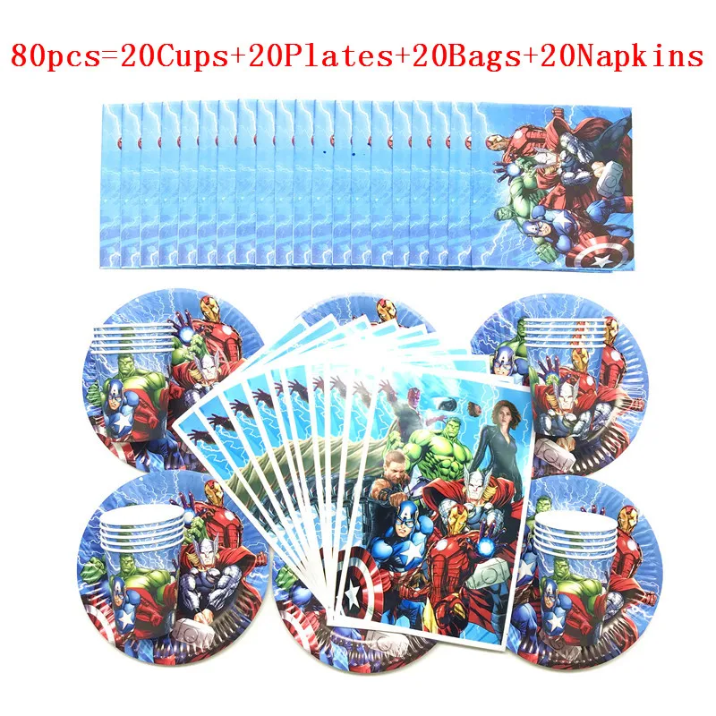 Детская одежда на рост 80 50 шт в наборе День рождения супергероя тема салфетки