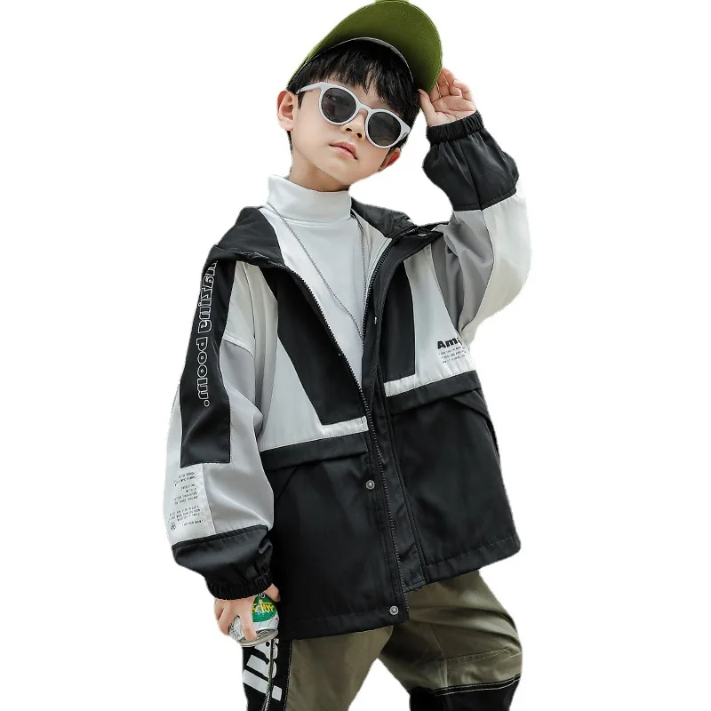 

Loose Spring Autumn Boy Coat Jackets Overcoat Top Kids Teenage Gift Children Clothes Gift Formal School High Quality