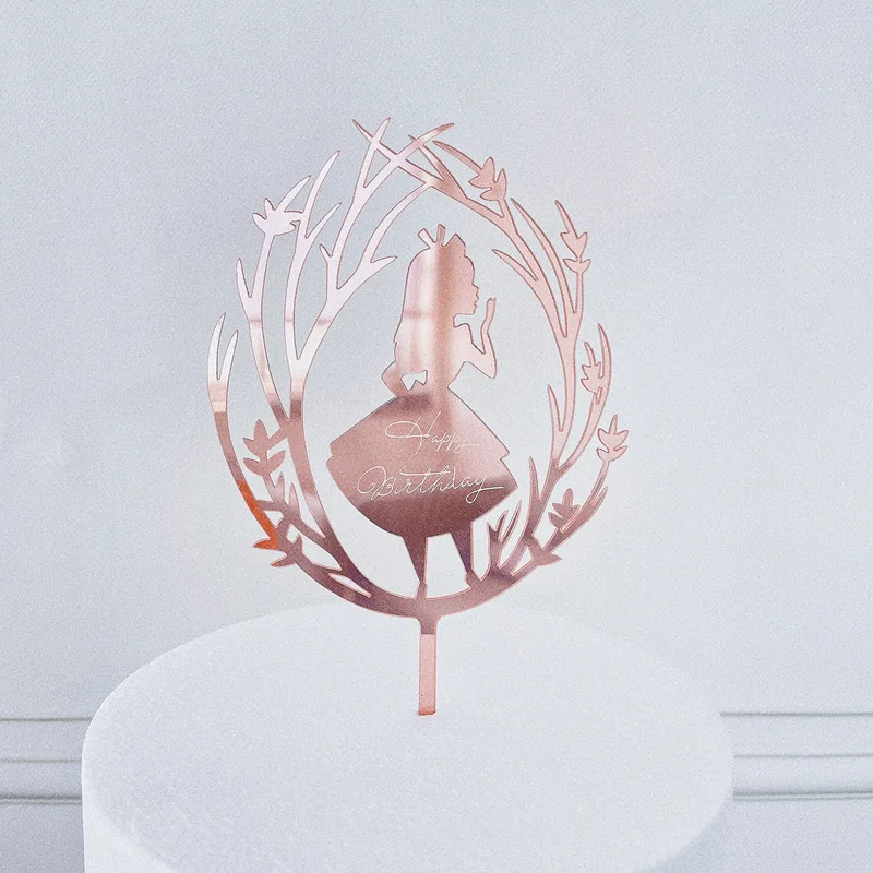Adorno para tarta de Feliz Cumplea&ntilde;os de mariposa, decoraci&oacute;n para tarta de fiesta de cumplea&ntilde;os de ni&ntilde;o y ni&ntilde;a, de acr&iacute;lico, para pastel de Baby Shower, postre-3