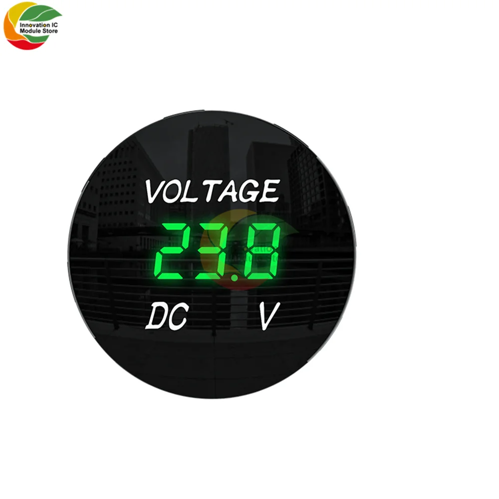 Цифровой светодиодный вольтметр постоянного тока 12 В водонепроницаемый с