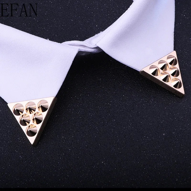 Модные парные броши с кристаллами треугольная Корона искусственная для мужчин и