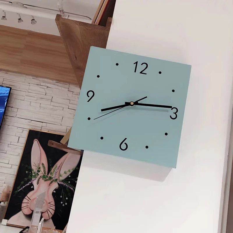 Двусторонние современные настенные часы бесшумные большие Угловые украшения