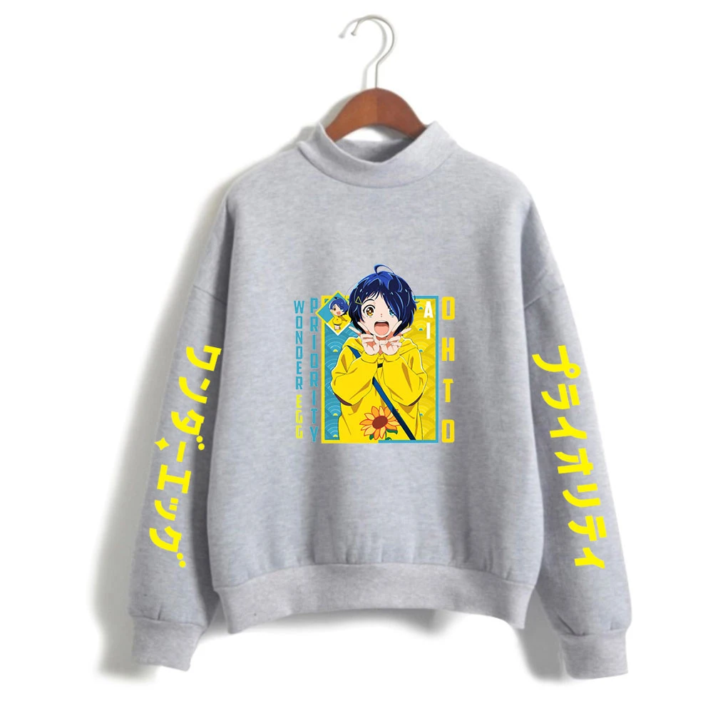 

Women Turtleneck Sweatshirt Spring Autumn Men Harajuku Streetwear Anime Wonder Egg Priority Ohto Ai Sweatshirt Cotton Pullover