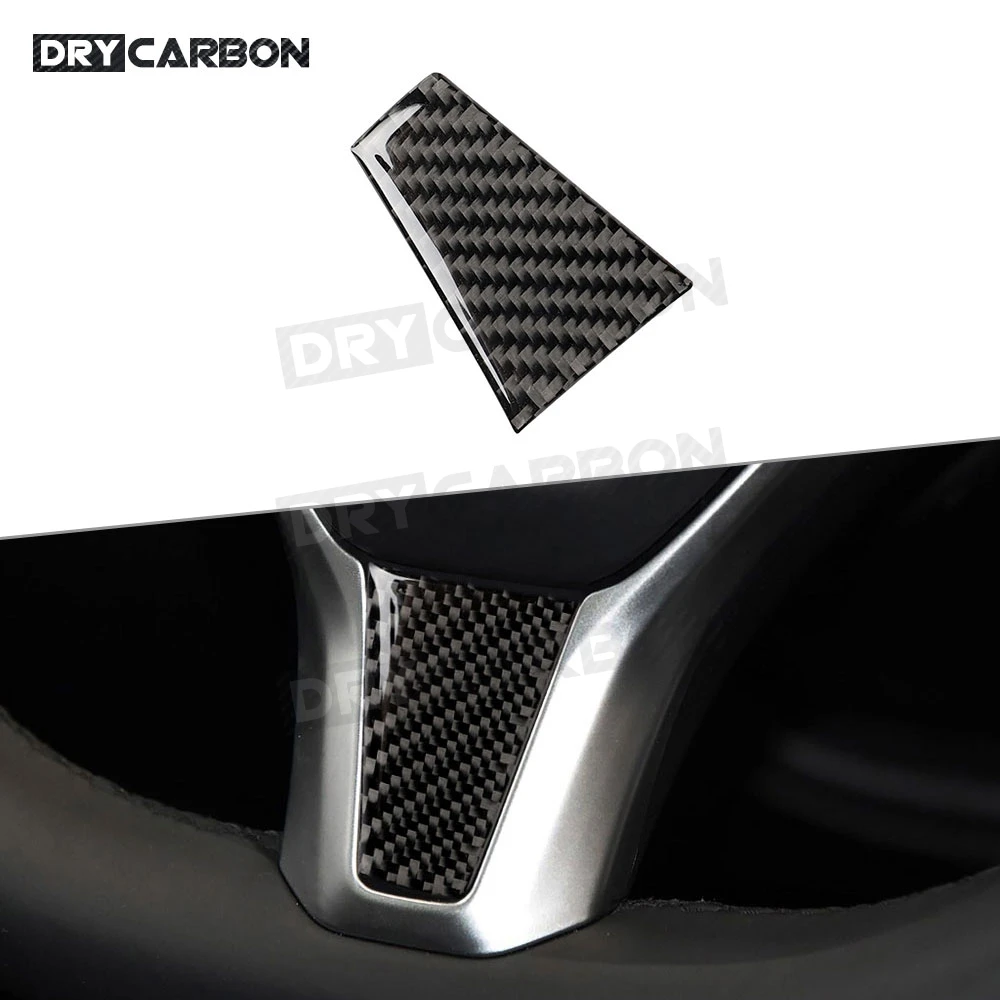 

Carbon Fiber Car Steering Wheel Trim Moulding Cover Sticker For Tesla Model S X 2014-2019 Car Styling