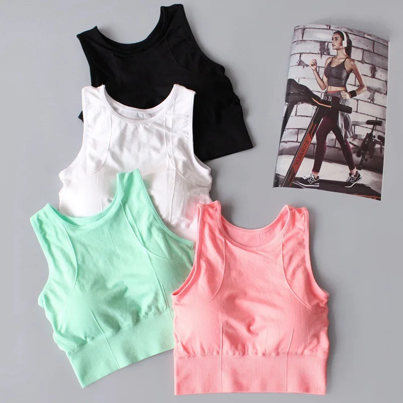 

Women Yoga Bra Breathable Gym Running Mesh Shockproof Padded Athletic Seamless Fitness Yoga Vest Sport Bra Tops Sports Bra Women