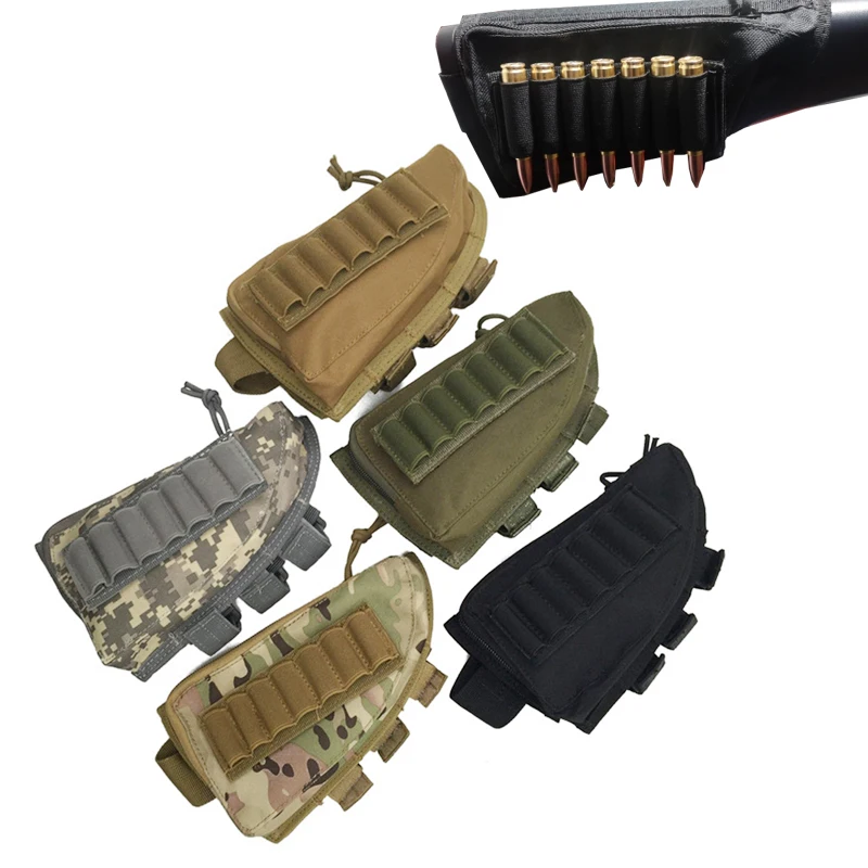 

Tactical Rifle Shotgun Buttstock Cheek Rest Rifle Stock Ammo Shell Nylon Magazine Molle Pouch Holder Bullet Mag Bag for Hunting