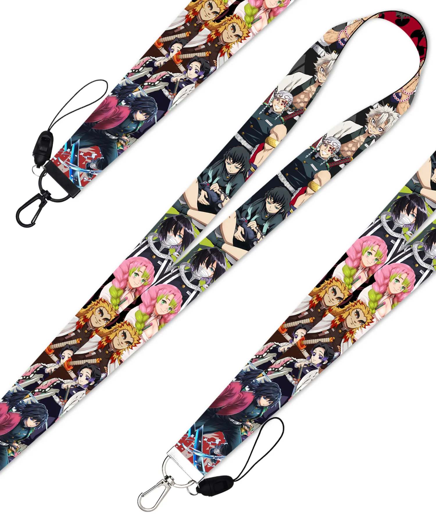

C772 Anime Demon Slayer Cool Lanyard Card Holder Student Hanging Neck Phone Lanyard Badge Subway Access Card Holder