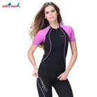 Комбинезон для дайвинга, Женский неопреновый комбинезон с коротким рукавом, короткий костюм для дайвинга мм, с молнией сзади, костюм для дайвинга