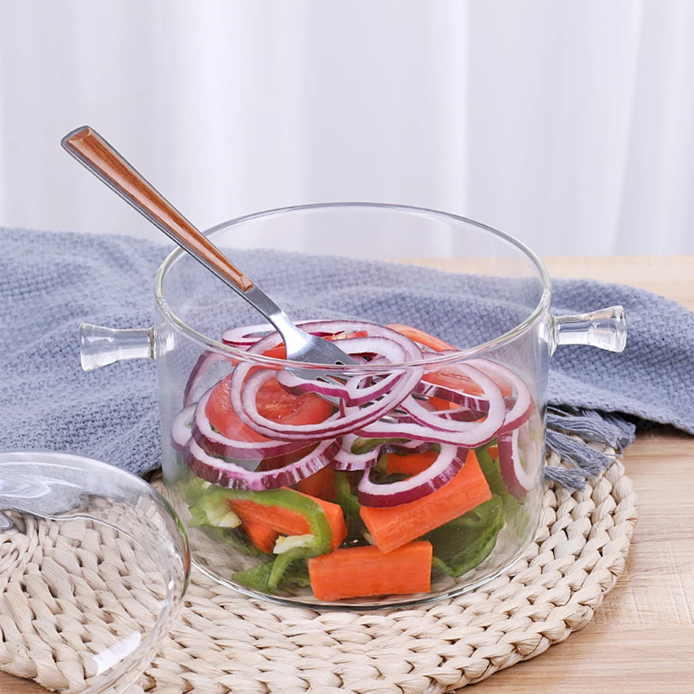 Прозрачная стеклянная кастрюля для кухни мини супа миска лапши плита варочная