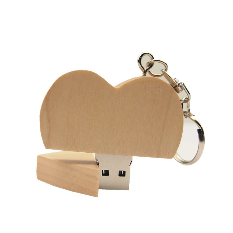 Деревянная + коробка USB флешка 2 0 Флешка 4 ГБ 16 32 8 карта памяти в форме сердца ручка