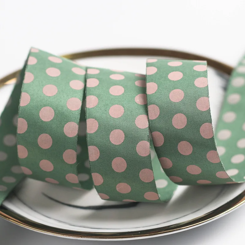 Лента в горошек 100 ярдов/партия разноцветная двухсторонняя ширина хлопковая