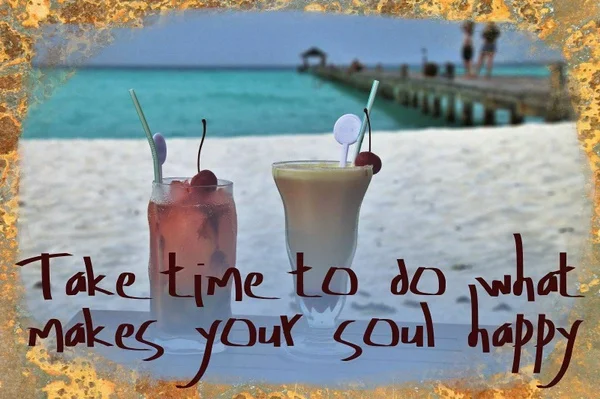 

Beach Cocktail Happy Soul Metal Wall Plaque Art Vintage Tin Sign Happiness