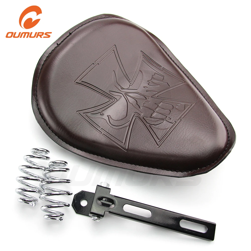 OUMURS Cross SoLo Seat Pan Cover Frame 3 &quotрессорная Подушка черная для Harley Sportster XL883 1200 Dyna Honda Chopper