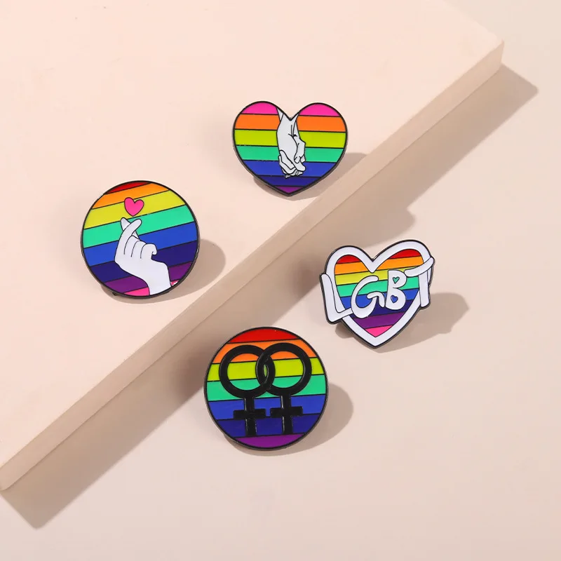 Радужный Флаг ЛГБТ искусственный простой и милый геометрический значок для