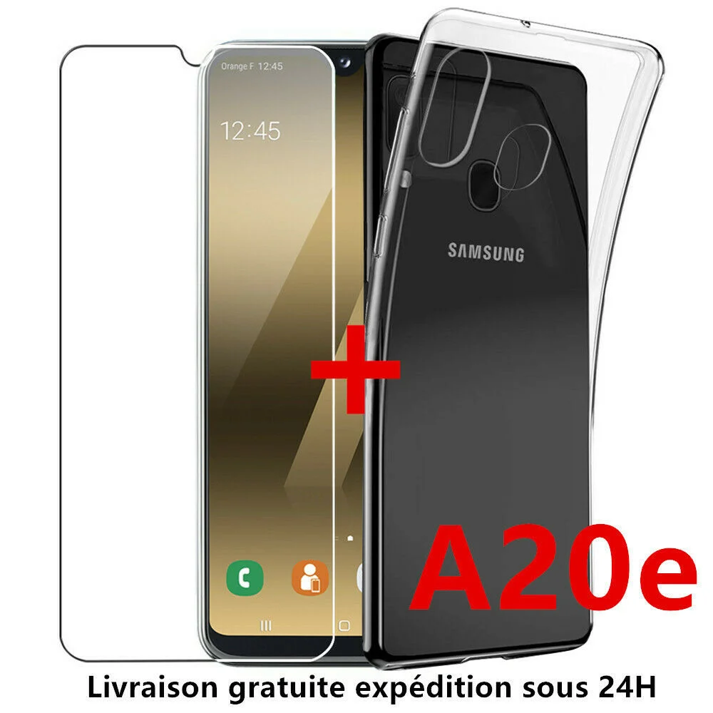 

A20e Housse Etui Coque Silicone Gel For Samsung Galaxy A20e + Film verre trempe