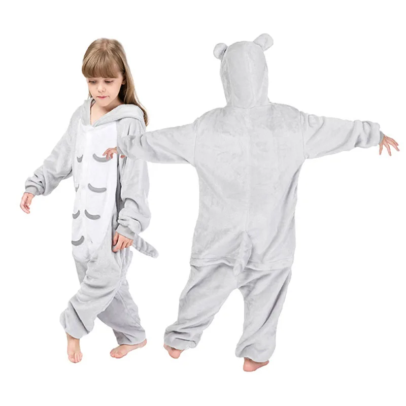 Детская Пижама-комбинезон Kigurumis с милым мультяшным котом костюм для девочек и