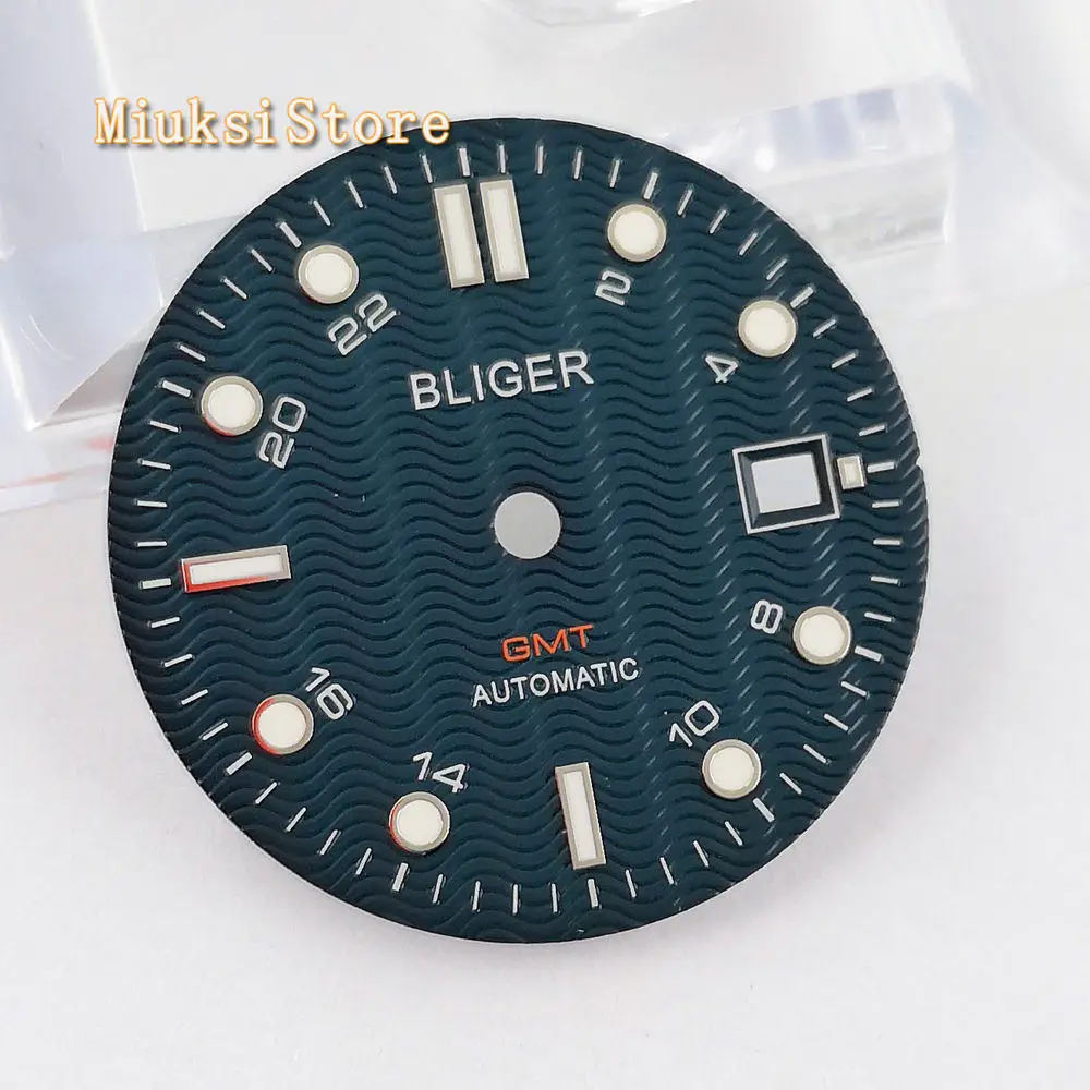 blue with logo 1 шт. 31,5 мм стерильные цвет синий, черный; Большие размеры 34–43 циферблат подходит приблизительный срок поставки: 2836/2824 DG2813/3804 Miyota 8215 821A 8205 автоматический механизм P934-N - Цвет: blue with logo