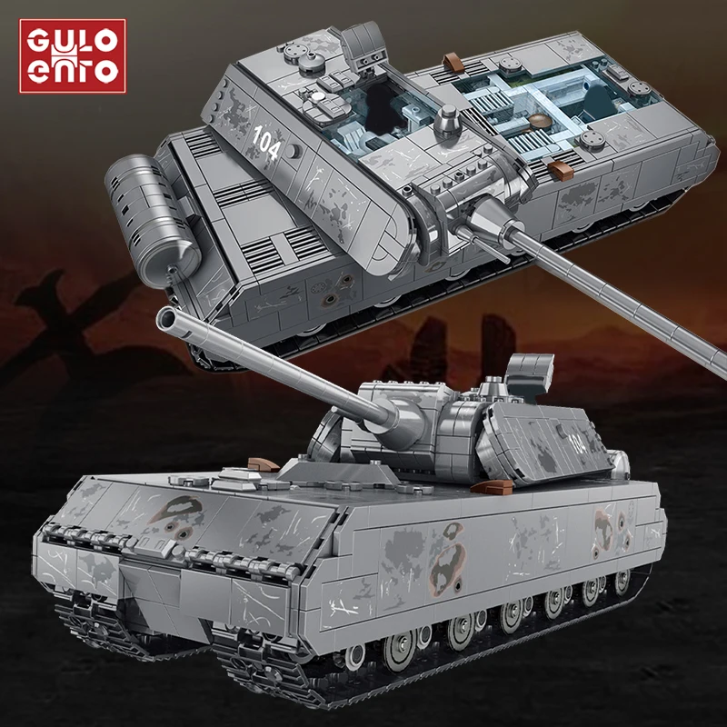 Военная серия 2127 шт. немецкий танк Panzer VIII Maus строительные блоки армейские солдаты
