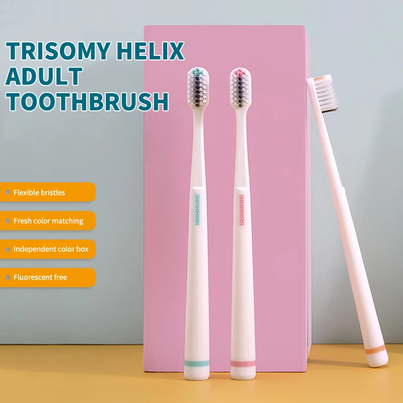 

1pcs Colorful Rubber Handle Resuable Toothbrushes Portable Adult Soft Tooth Brush For Home Travel Hotel Use Oral Care