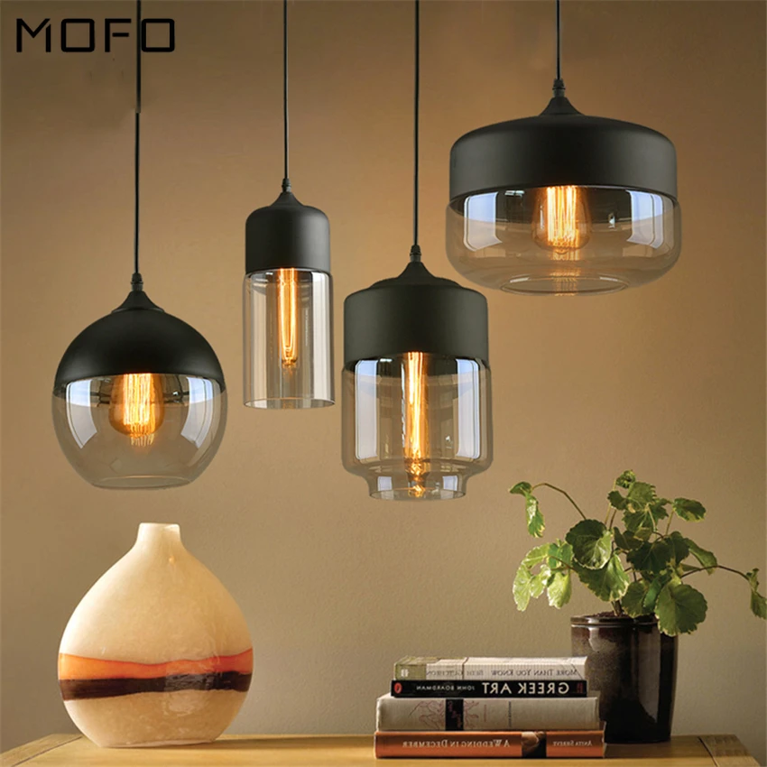 

Nordic LED Pendant Lights Clear Glass Lampshade Pendant Lamp E27 Indoor Room Home Decor Hanging Lamp Bat Lighting Fixtures Avize