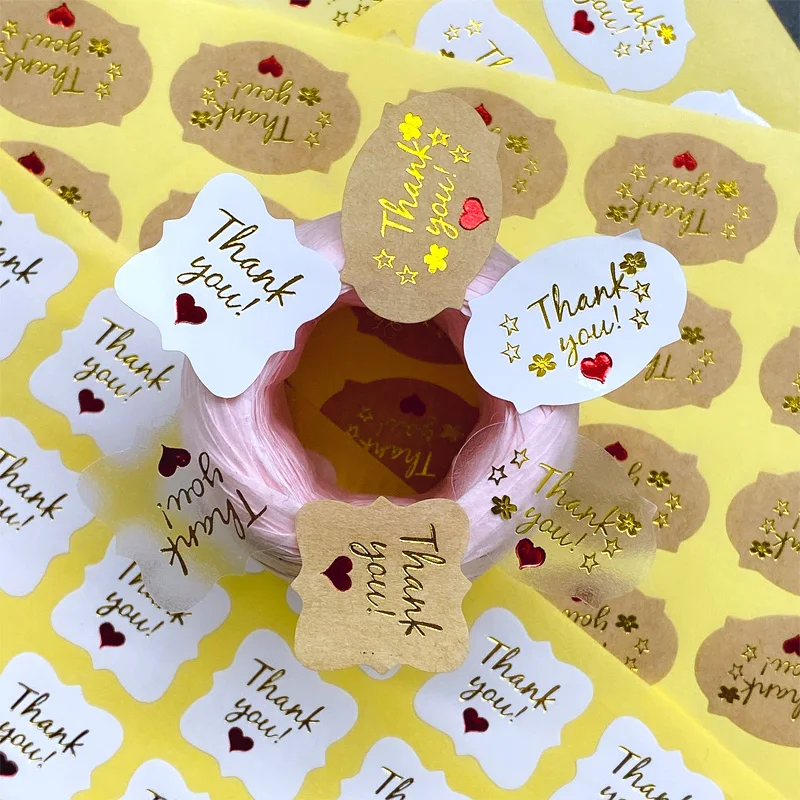 120 шт./лот Kawaii спасибо триколор полигон пакет уплотнение этикетки продукты