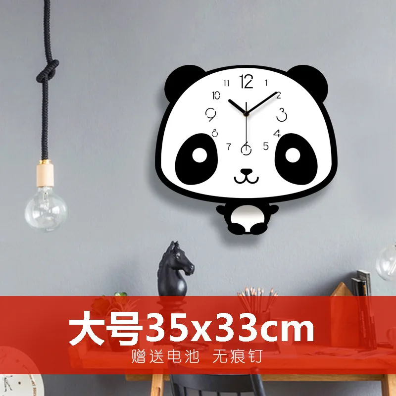 

Cute cartoon panda wall clock creative acrylic clock mute clock decoration clock