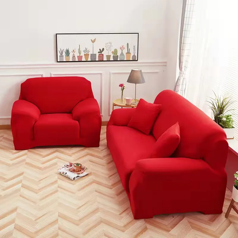 

Plain Corner Sofa Covers for Living Room Elastic Spandex Couch Cover Stretch Slipcovers L Shape Sofa Need Buy 2pcs Sofa Cover