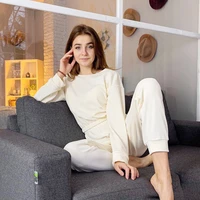 women velvet pajama set winter warm velour loungewear long sleeve top and pants nightwear sleepwear ladies homewear