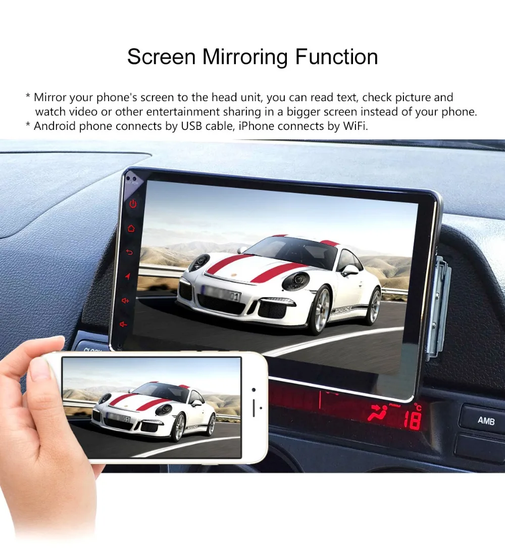 JOYING one din " Универсальный 2 Гб автомобильный радиоприемник playe Android 9,1 DSP gps Поддержка видеовыхода/Зеркальное соединение/сплит-экран головное устройство