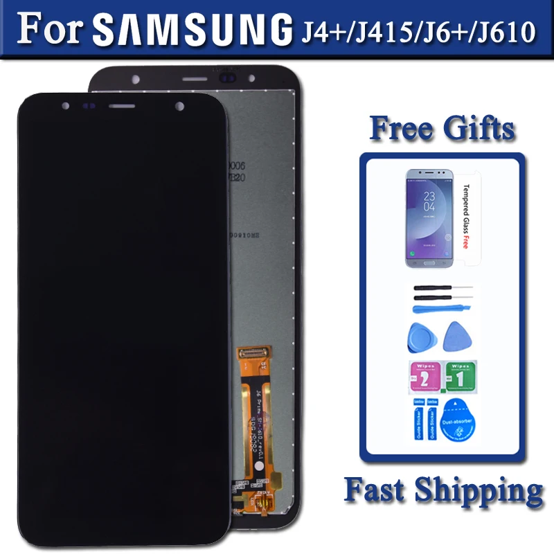 ЖК дисплей для Samsung Galaxy J4 plus + J415 J415F J415FN с сенсорным экраном в сборе J6 J610