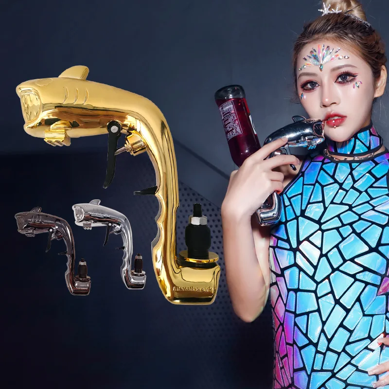 

Shark/Dolphin Shape Champagne Wine Sprayer Pistol Beer Bottle Durable Spray Gun Alloy Ejector Pop it Kitchen Party Club Bar Tool