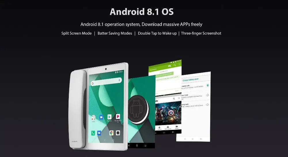 Poptel V9 Google play видеофон 8 дюймов 2g/16g bluetooth трубка для дома и офиса IOT устройство планшет телефон Примечание поддержка стола