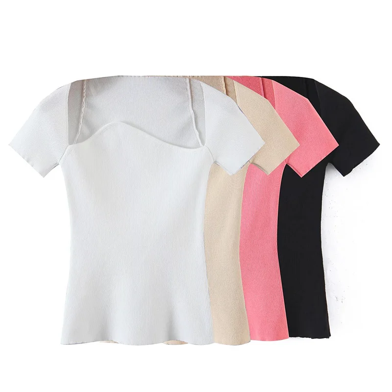 

Женская блузка с полурукавами, повседневная однотонная короткая блузка, осень 2021