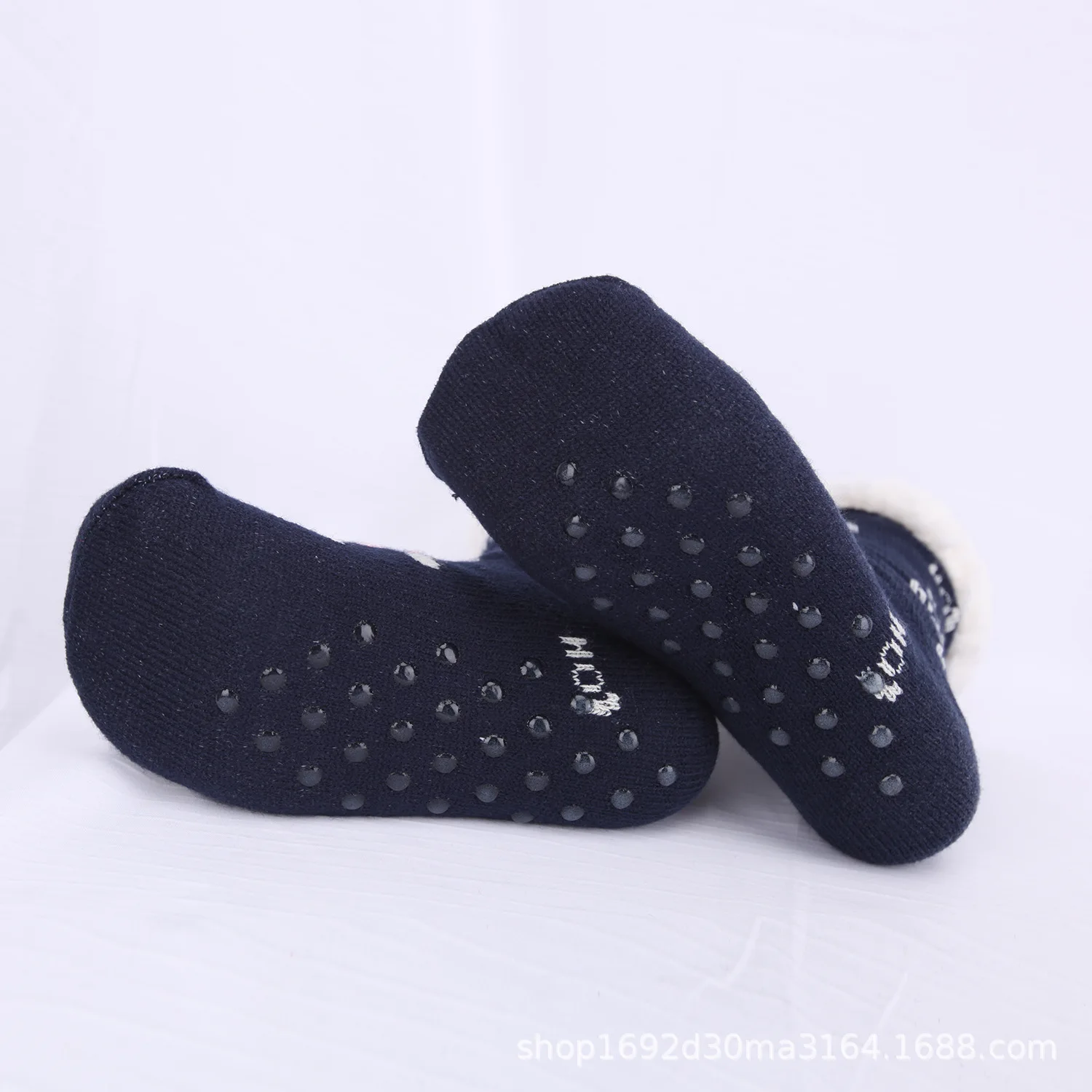 Calcetines de Navidad para mujer, medias gruesas de terciopelo para dormir en el hogar, decoraciones para el suelo, Oto&ntilde;o e Invierno-5