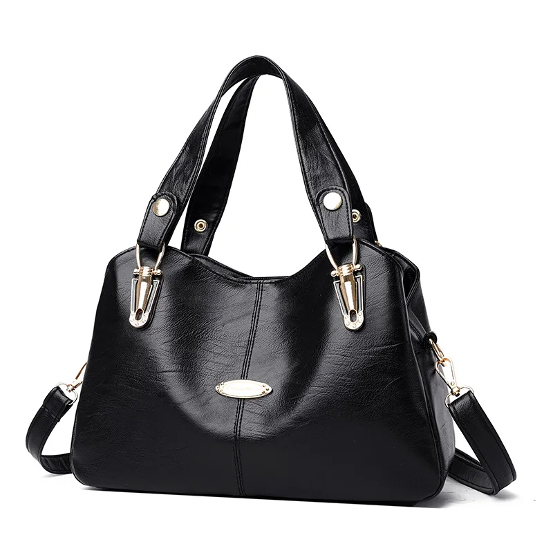 

Luxury Brand Handbags For Women Design 2021 Trend Casual Tote Leather Shoulder Bag Solid Color Travel Messenger Bag Sac A Main