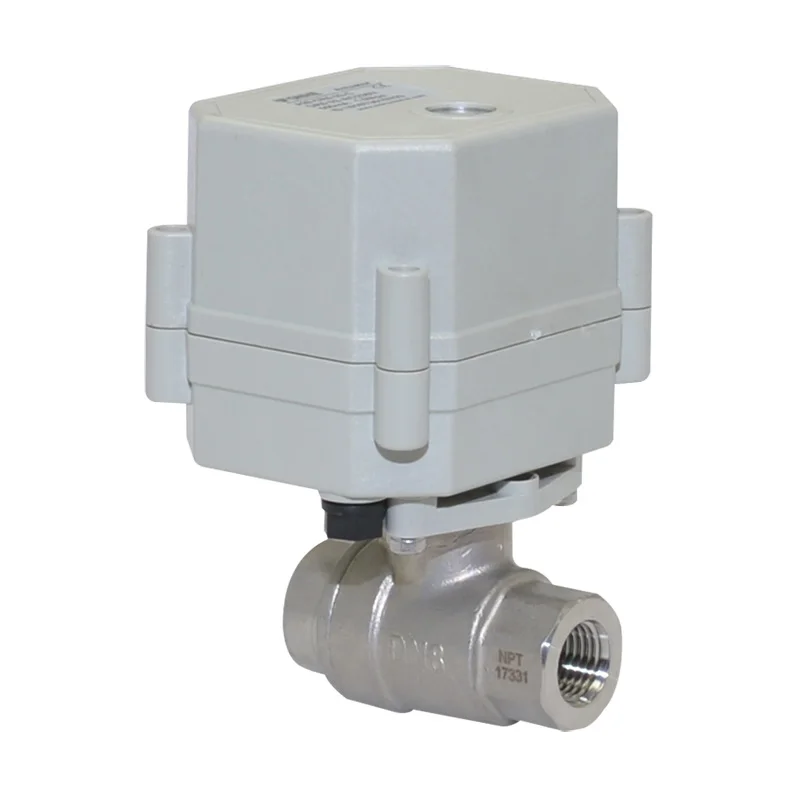 Двухсторонний 1/4 &quotDN8 BSP/NPT мини моторизованный шаровой клапан из нержавеющей