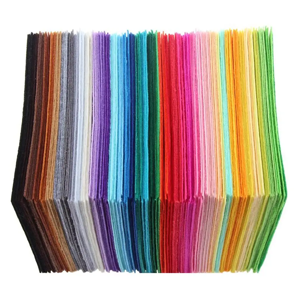 40 unids/set no tejido de fieltro poli&eacute;ster tela de fieltro DIY paquete para mu&ntilde;eca coser arte hecho a mano de fieltro grueso pa&ntilde;o de DIY parche-0