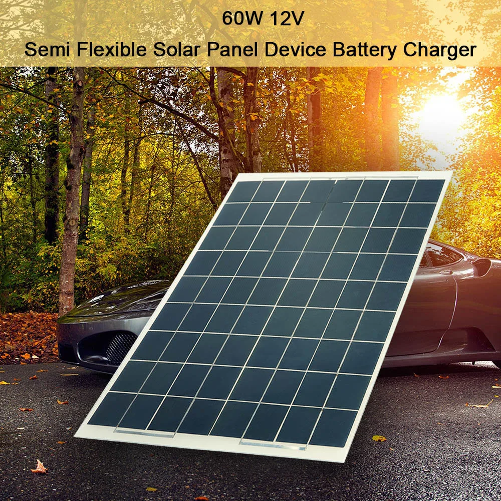 60W 12V Semi Flexible Solar Panel Device Battery Charger | Обустройство дома