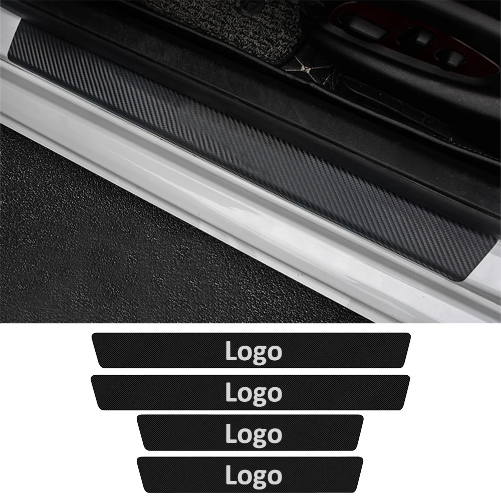 4 шт дверь логотипа автомобиля порог Декор наклейка из углеродного волокна для