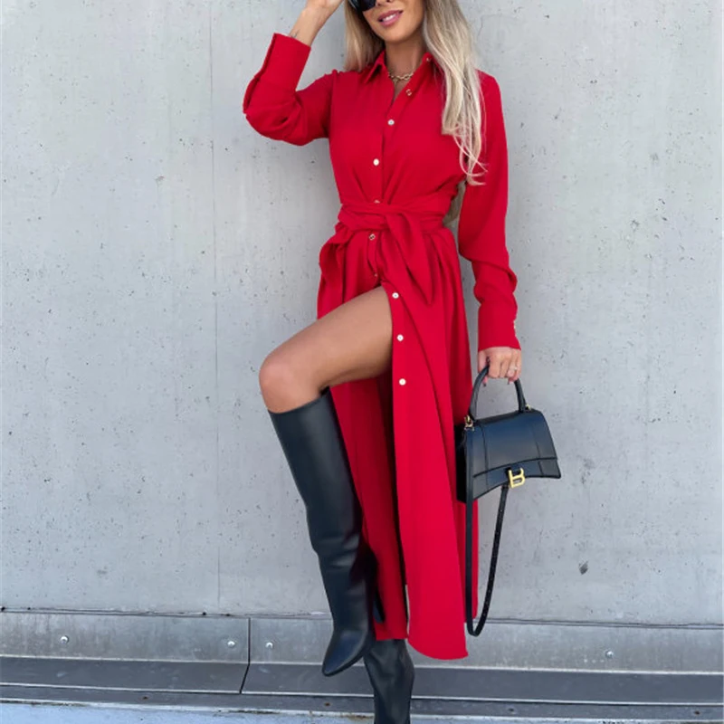 Повседневное однотонное женское платье для поездок новое модное осенне-зимнее